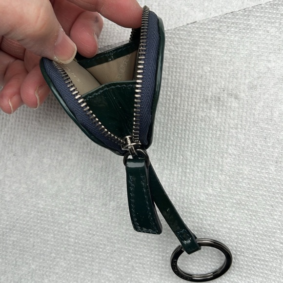 BURBERRY GREEN BROWN NOVA CHECK MINI COIN KEYCHAIN PURSE-RARE! - Picture 10 of 14